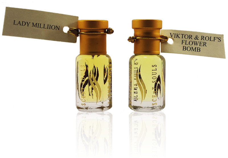 Scent Souls Lady Milliion & Viktor & Rolf's Flower Bomb Perfume Oil / Fragrance Oil (Attar| ) Roll On For Women Combo Pack of 2 (6 ml) Floral Attar(Floral)