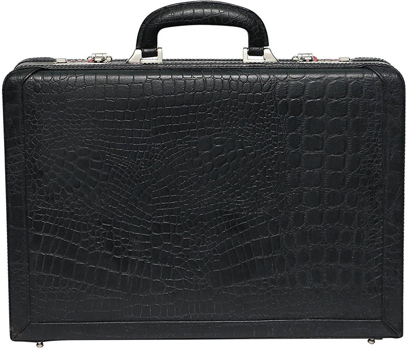 Zordan Leather Leather Briefcase Bag for Men 15.6'' Laptop Compartment Expandable Features Large Briefcase - For Men(Black)