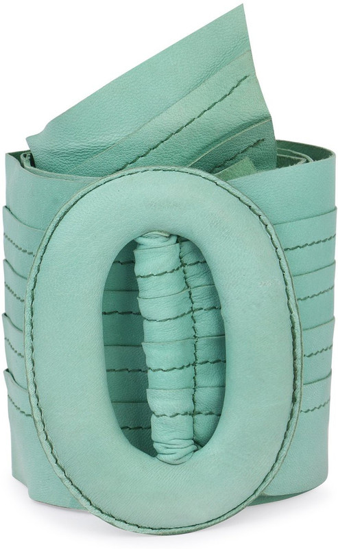 trysco Women Party, Casual Green Genuine Leather Belt