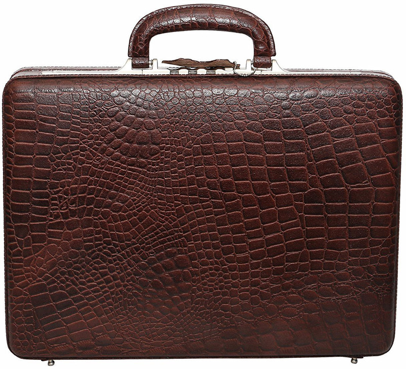 Zordan Leather Pure leather briefcase bag brown Large Briefcase - For Men(Brown)