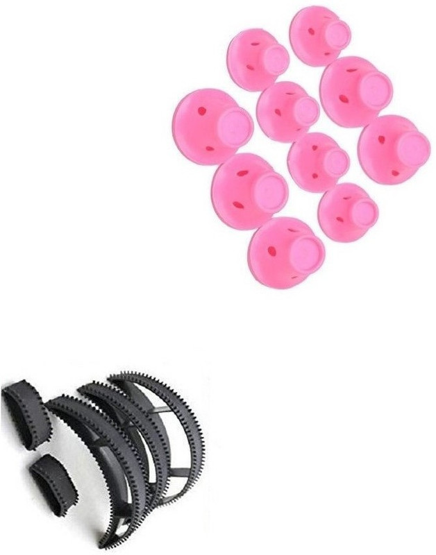 sr enterprises hair silicon hair hold roller and bumpits puff maker [pack of 15pcs](Set of 15)