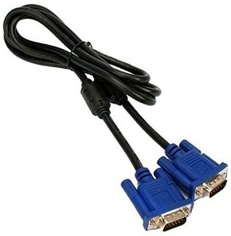 kathiriyas 15 Pin Male to Male Universal 1.5 m VGA Cable(Compatible with CPU, LCD, Monitor, LED, Black)