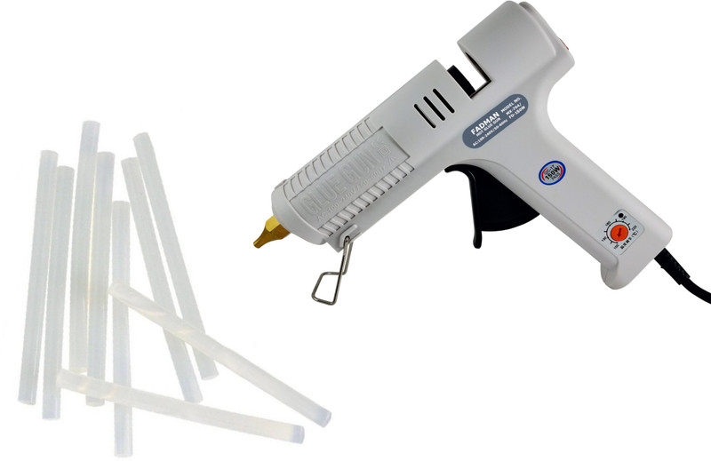 FADMAN MAX / CROWN 150 W 150 WATT HEAVY PERFORMANCE BEST QUALITY IN GLUE GUNS WITH PREMIUM 25 TRANSPARENT HOT ADHESIVE GLUE STICKS Adjustable Temperature Corded Glue Gun(11 mm)