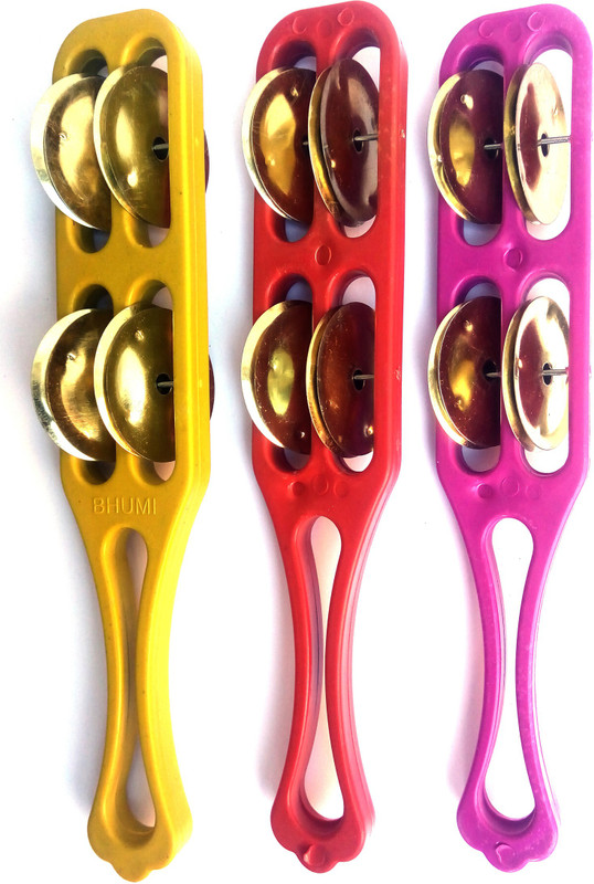 MAMTA 3PC YELLOW RED PINK TEMPLE KHARTAL KARTAL Kartal Instrument