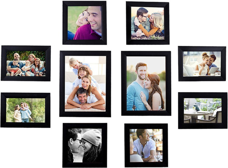 open street Wood Photo Frame(Black, 10 Photos)