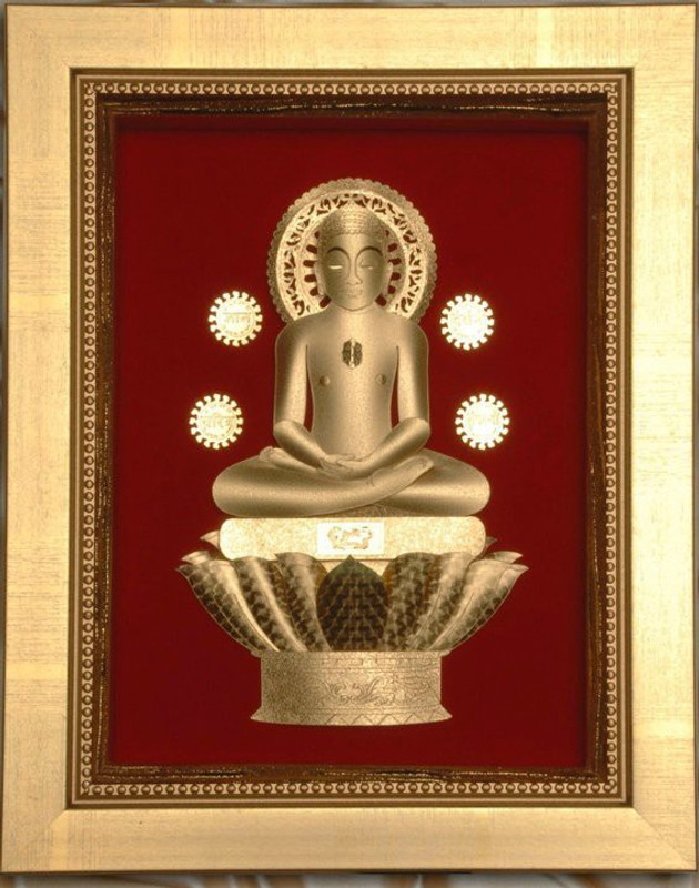 sona swiss Mahavir Frame 24k gold leaf Religious Frame