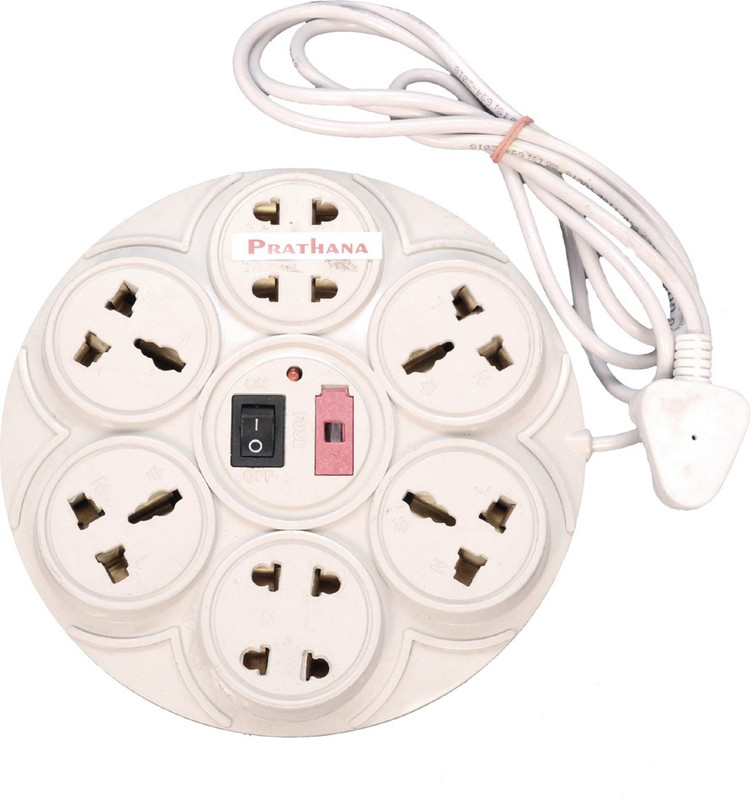 prathana 8+8 SOCKET PROTECTOR 8 Socket Surge Protector(White)