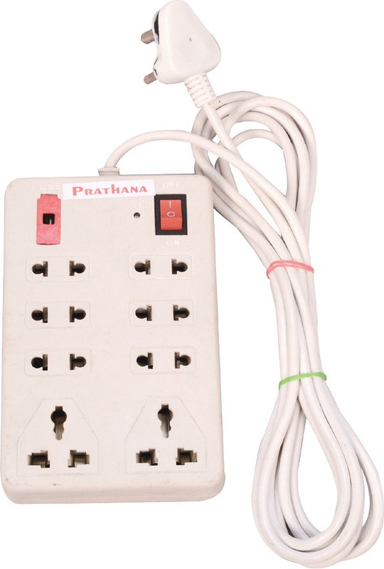 prathana 8+8 SOCKET PROTECTOR 8 Socket Surge Protector(White)