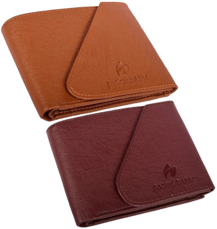 pocket bazar Men Brown, Brown Artificial Leather Wallet(6 Card Slots)