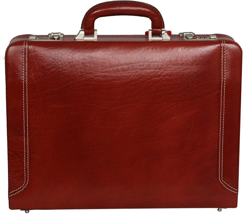 Zordan Leather Leather Briefcase Bag Cum Office File Bag for Men Made in Pure Leather Medium Briefcase - For Men & Women(Red)