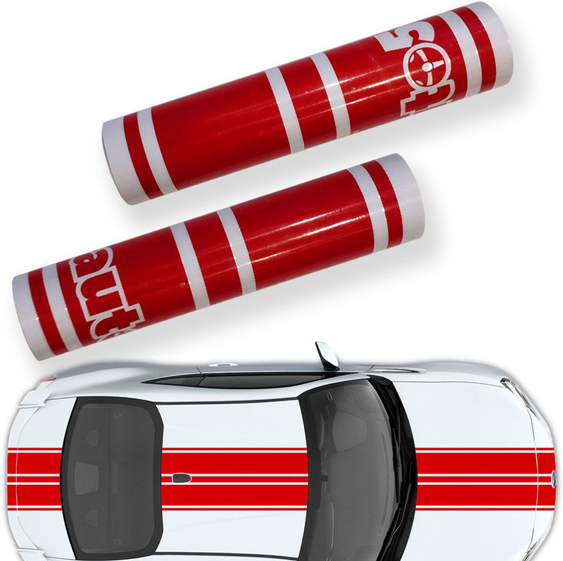 auto5d Racing Sticker for Hood, Sides, Bumper(Red)