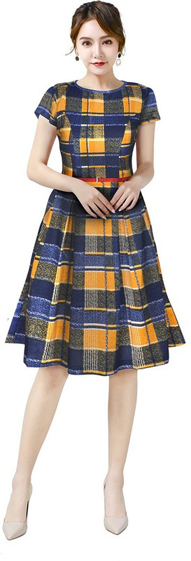 lords fashion Women Skater Yellow Dress