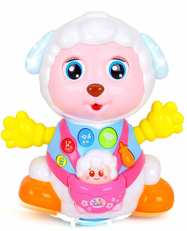 sn toy Multifunction Happy Sheep Baby Toy Sheep with Playback Recording, Music, Light and Bump and Go Action(Multicolor)