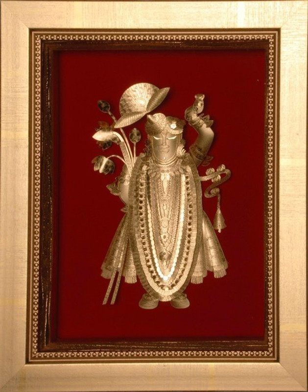 sona swiss Shreenathji Frame 24k gold leaf Religious Frame