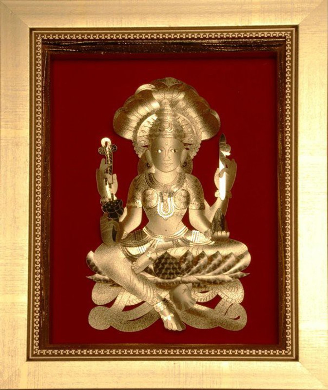 sona swiss Padmavati Frame 24k gold leaf Religious Frame
