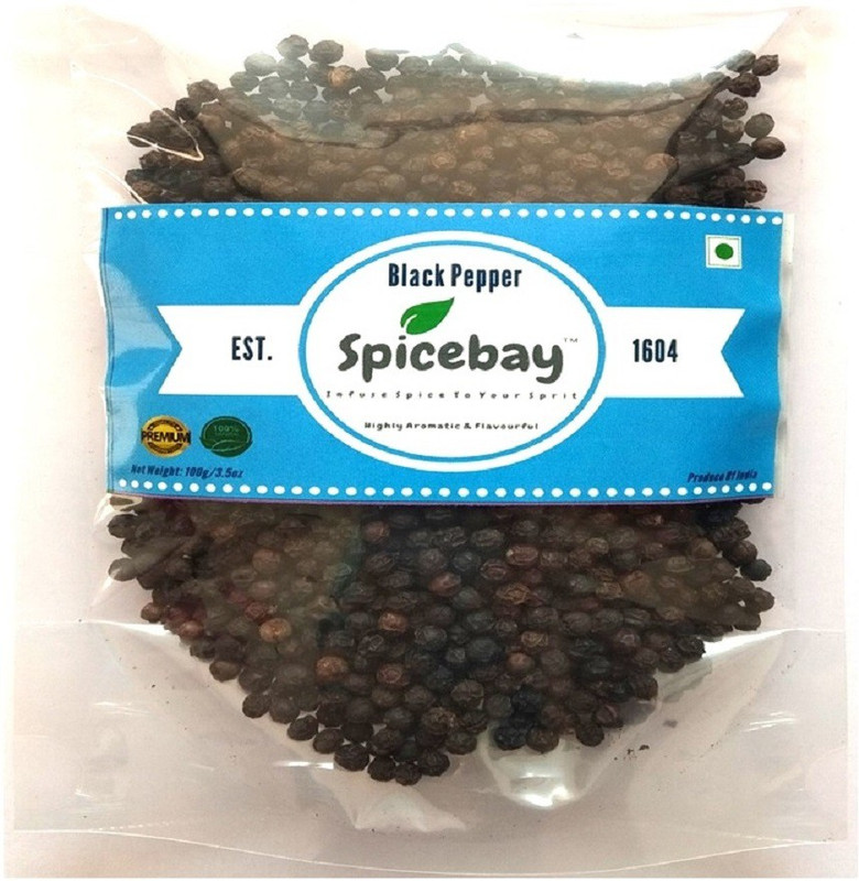 spicebay Whole Black Pepper Premium Quality 500g (Kali Mirch)- Certified Organic(5 x 100 g)