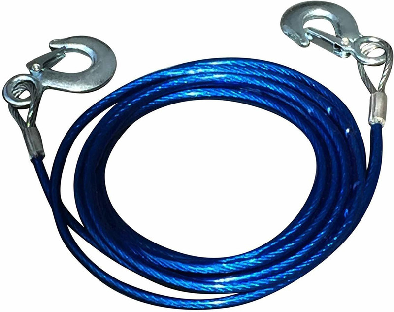 RHONNIUM Towing Rope Chain Cable - Heavy Duty Steel - 13 Feet Long, .31 Inch Thick - Keep on hand for Cars, Boats or Any Tow Emergency 4.5 m Towing Cable(Stainless Steel, 5000 kg Pull Capacity)