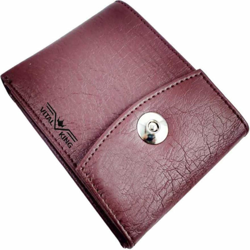 vital king Men Casual Maroon Artificial Leather Wallet(6 Card Slots)