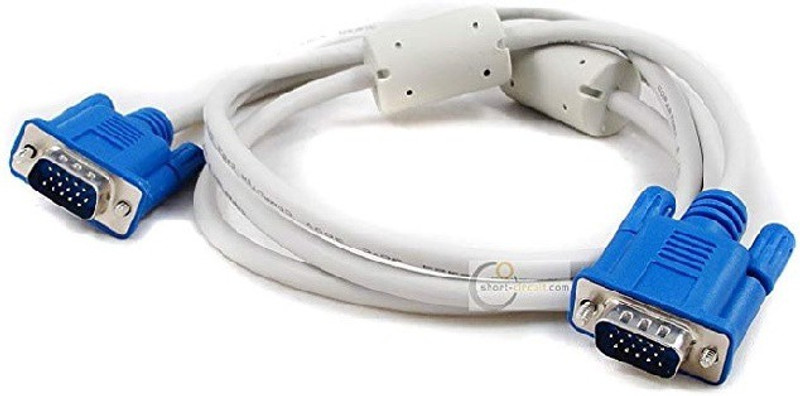 swaggers VGA Cable (Male to Male) 10 Meter - Supports PC, Monitor, TV, LCD/LED, Plasma, Projector, TFT 10 m VGA Cable(Compatible with LAPTOP,COMPUTER,PC, White, One Cable)