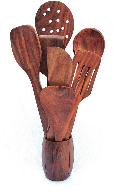 willart AKWSPATULAWS Spatula with Jar Brown Kitchen Tool Set(Brown)