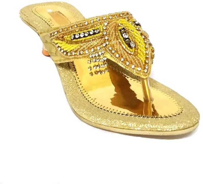 haroon footwear Women Gold Heels