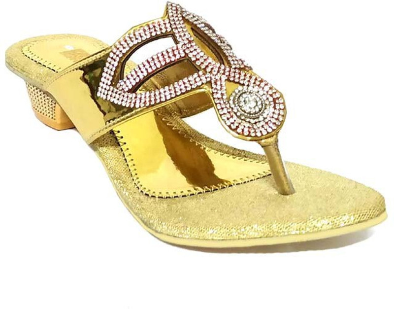 haroon footwear Women Gold Heels