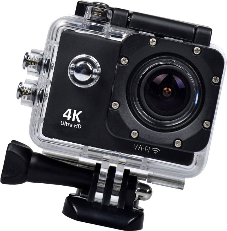 BIRATTY 4k Acton Camera 4k Action Camera Ultra HD 1080P HDMI Rechargeable Batteries, Case & Remote Compatible with All Smartphones Sports and Action Camera(Black, 16 MP)