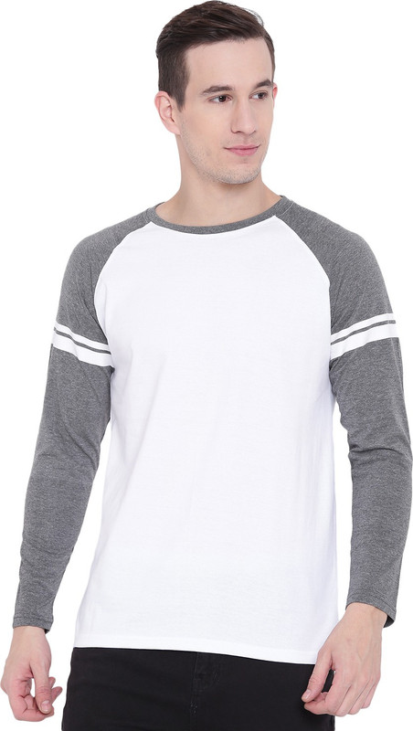 van dominic Color Block Men Round Neck White, Grey T-Shirt