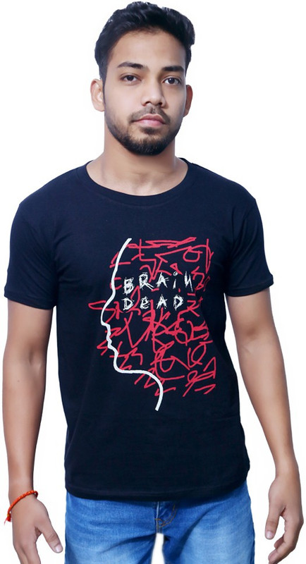 people choice Printed Men Round Neck Black T-Shirt