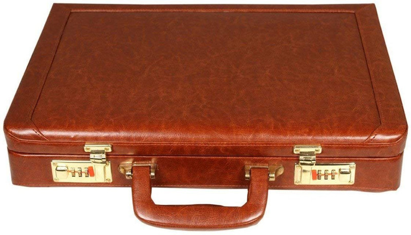 Zordan Leather Leather Briefcase Bag Cum Office File Bag for Men Made in Pure Leather Medium Briefcase - For Men(Tan)