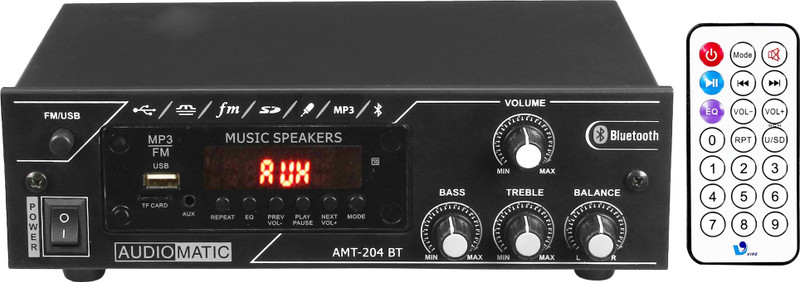 AudioMatic AHT-204BT 5000W PMPO Bluetooth, USB Player, Aux, FM Player & 4 Speaker Output 50 W AV Power Receiver(Black)