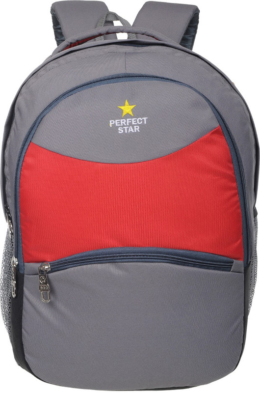 perfect star grey , half red college bag for waterproof boys and girls 19 inch 35 L Laptop Backpack(Red, Grey)