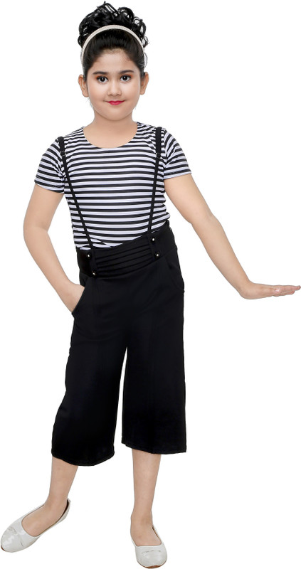 yashvi trends Girls Party(Festive) Top Dungaree(Black)