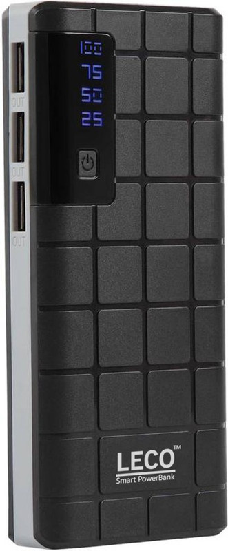 LECO 20000 mAh Power Bank (3 Port, 20000mAh)(Black, Lithium-ion)