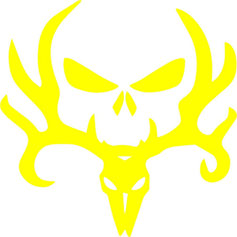 innoverainc Skull Yellow Normal Sticker for Bike and Car (4" by 4") Motorcycle Design Sticker(Pack of 1)