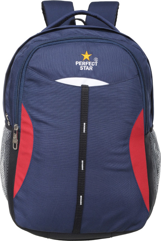 perfect star half red,nevi blue college bag for boys and girls 19 inch 35 L Laptop Backpack(Red, White, Blue)