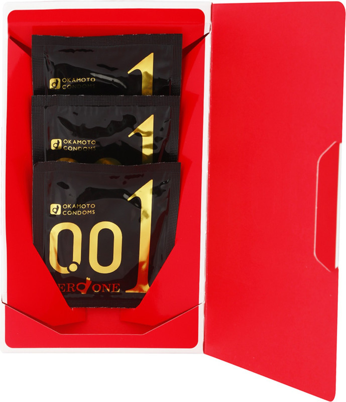 okamoto Ultra-Sensitive Thin Condom 001 (0.01mm) - Regular - Pack of 2 (Each Pack 3 pcs) - Made in JAPAN Condom(Set of 2, 6 Sheets)