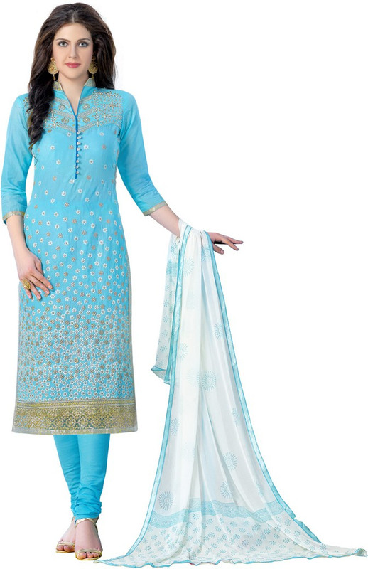 Maroosh Poly Chanderi Embroidered Salwar Suit Material(Semi Stitched) Maroosh Poly Chanderi Embroidered Salwar Suit Material(Semi Stitched)