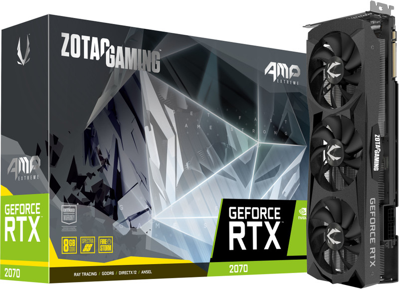 ZOTAC NVIDIA Gaming GeForce RTX 2070 AMP Extreme Edition 8 GB GDDR6 Graphics Card(Black)