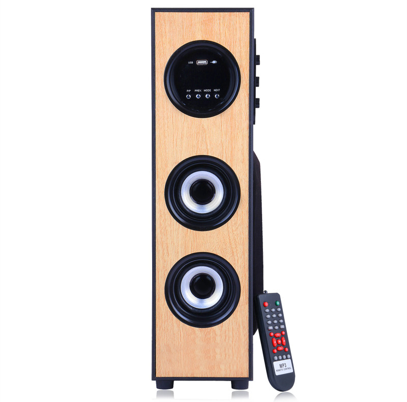 soundtrek Home theaters Single Tower Speaker System (Brown) with Bluetooth,USB, Aux, FM, MMC Bluetooth Tower Speaker(Black, 4.1 Channel)