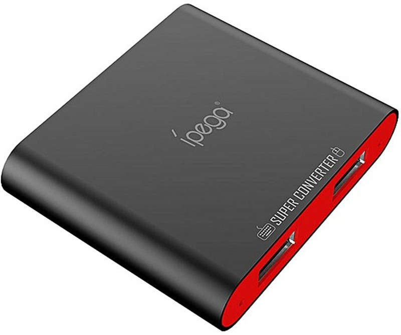 ipega 9116 Wireless BT Keyboard and Mouse Converter Portable Converter for Mobile Pubg Game Controller Android Smartphone Tablet Windows PC  Joystick(Red & Black, For PC)