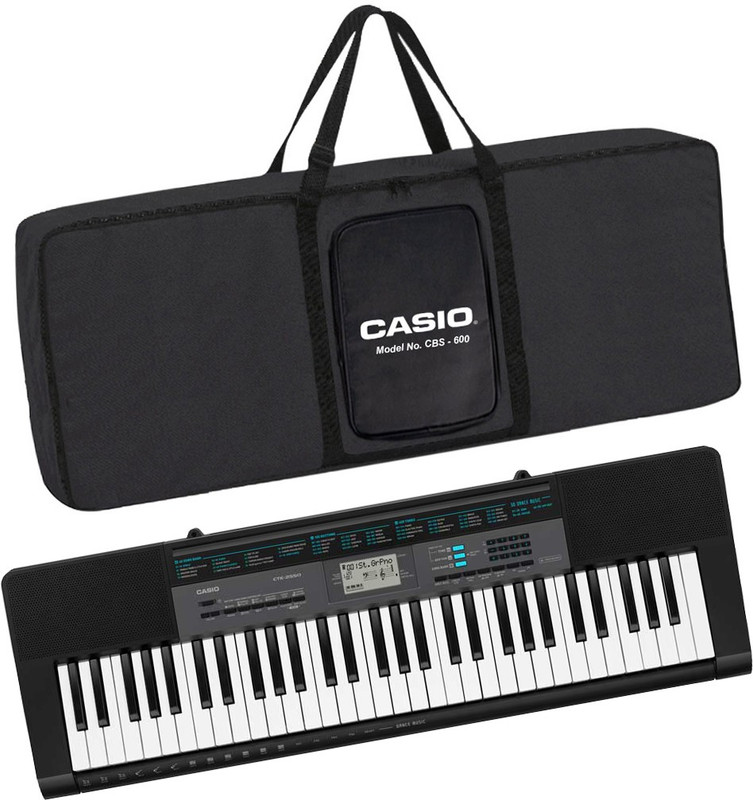 CASIO KS42 + CBC600 Black CTK-2550 + CBC600 Black Carry Case Digital Portable Keyboard(61 Keys)