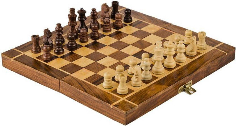 tysm creation 12x12 inch Wooden folding Chess Board Game Board Game(4 Pieces)