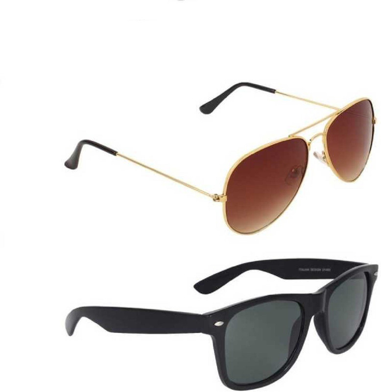 sinartrading Aviator, Wayfarer Sunglasses(Brown, Black)