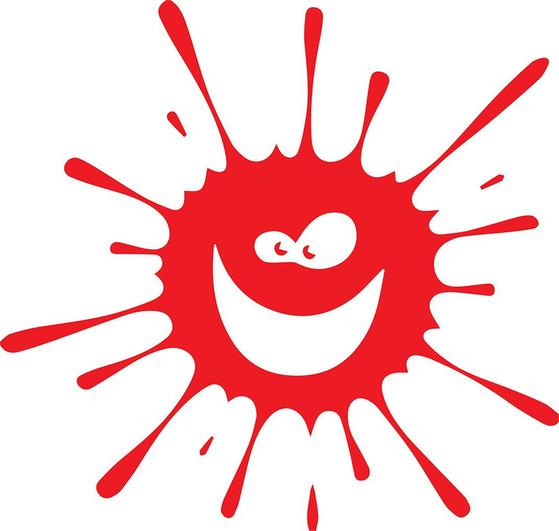 innoverainc Funny Smile Design Red Normal Sticker for Bike and Car (4" by 4") Motorcycle Design Sticker(Pack of 1)
