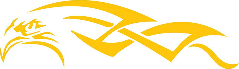 innoverainc Eagle Abstract Design Yellow Normal Sticker for Bike and Car (6" by 1") Motorcycle Design Sticker(Pack of 1)