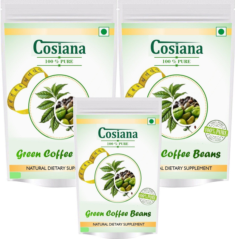 cosiana 100% Natural Unroasted Green Coffee Beans Filter Coffee 200 GM Pack of 3 (600 GM) Instant Coffee(3 x 200 g)