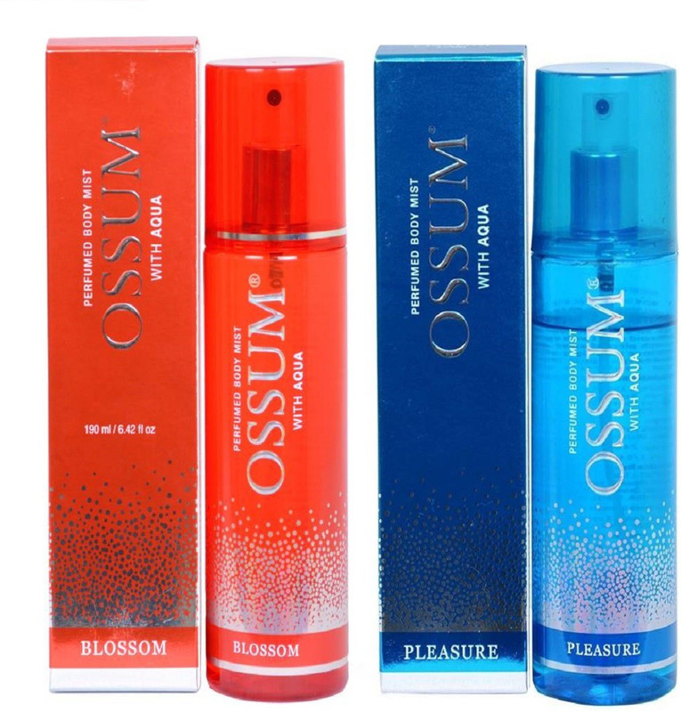 ossum Body Mist Blossom+ PLEASURE BODY PERFUME MIST 115ml pack of 2 Deodorant Spray  -  For Men & Women(230 ml, Pack of 2)