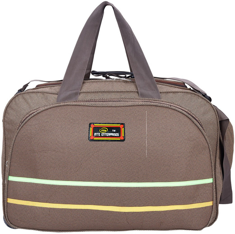 Inte Enterprises (Expandable) (Expandable) Waterproof Polyester Lightweight Luggage Travel 40 L Duffel Bag with 2 Wheels Travel Duffel Bag(Brown) Inte Enterprises (Expandable) (Expandable) Waterproof Polyester Lightweight Luggage Travel 40 L Duffel Bag with 2 Wheels Travel Duffel Bag(Brown)