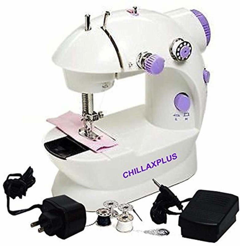 CHILLAXPLUS Portable 4 in 1 with adapter and foot pedal Electric Sewing Machine( Built-in Stitches 45)